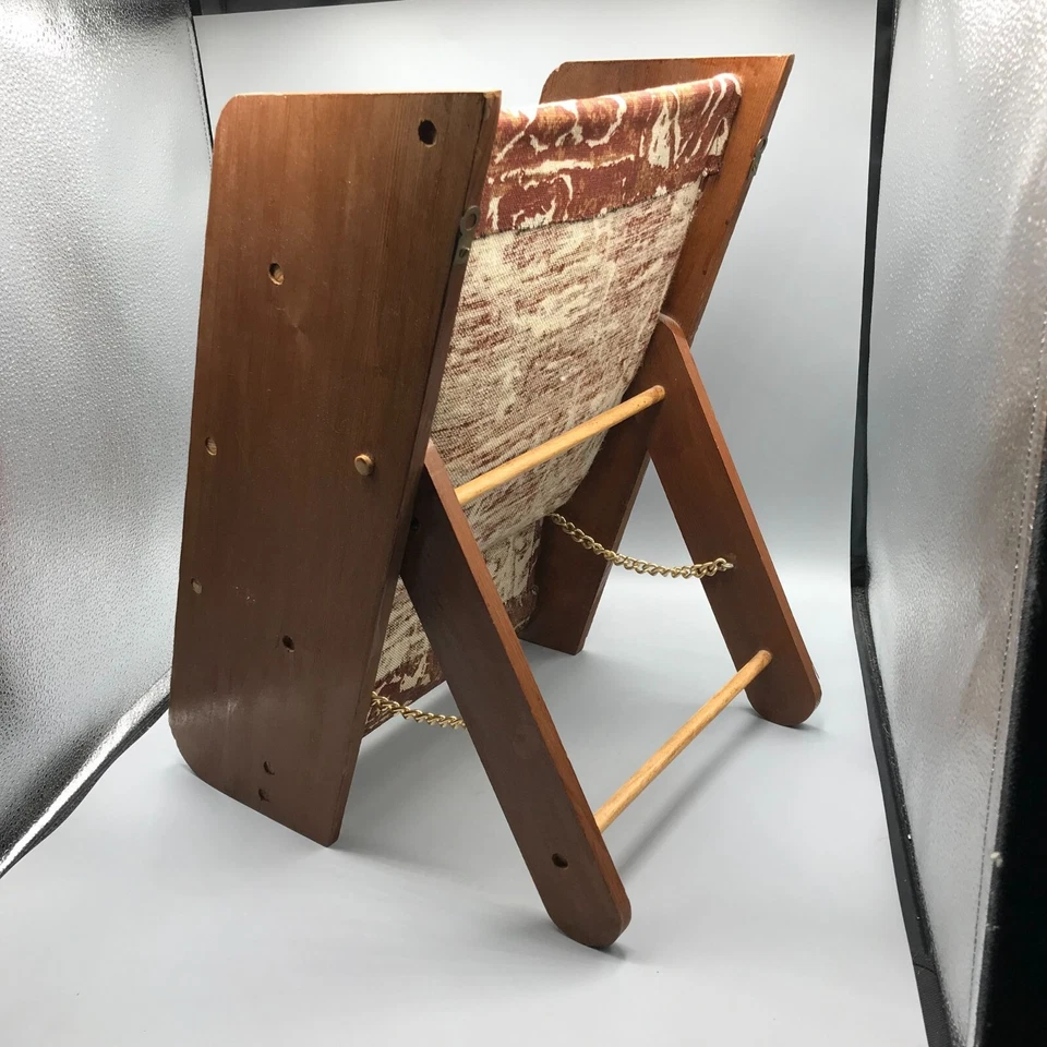 复古折叠帆布杂志或书架,中世纪手工吊索 — 第 3/4 张图片