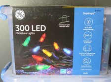 New GE 300 LED 74.5 ft Stay Bright Miniature Lights Multicolor Christmas Strand