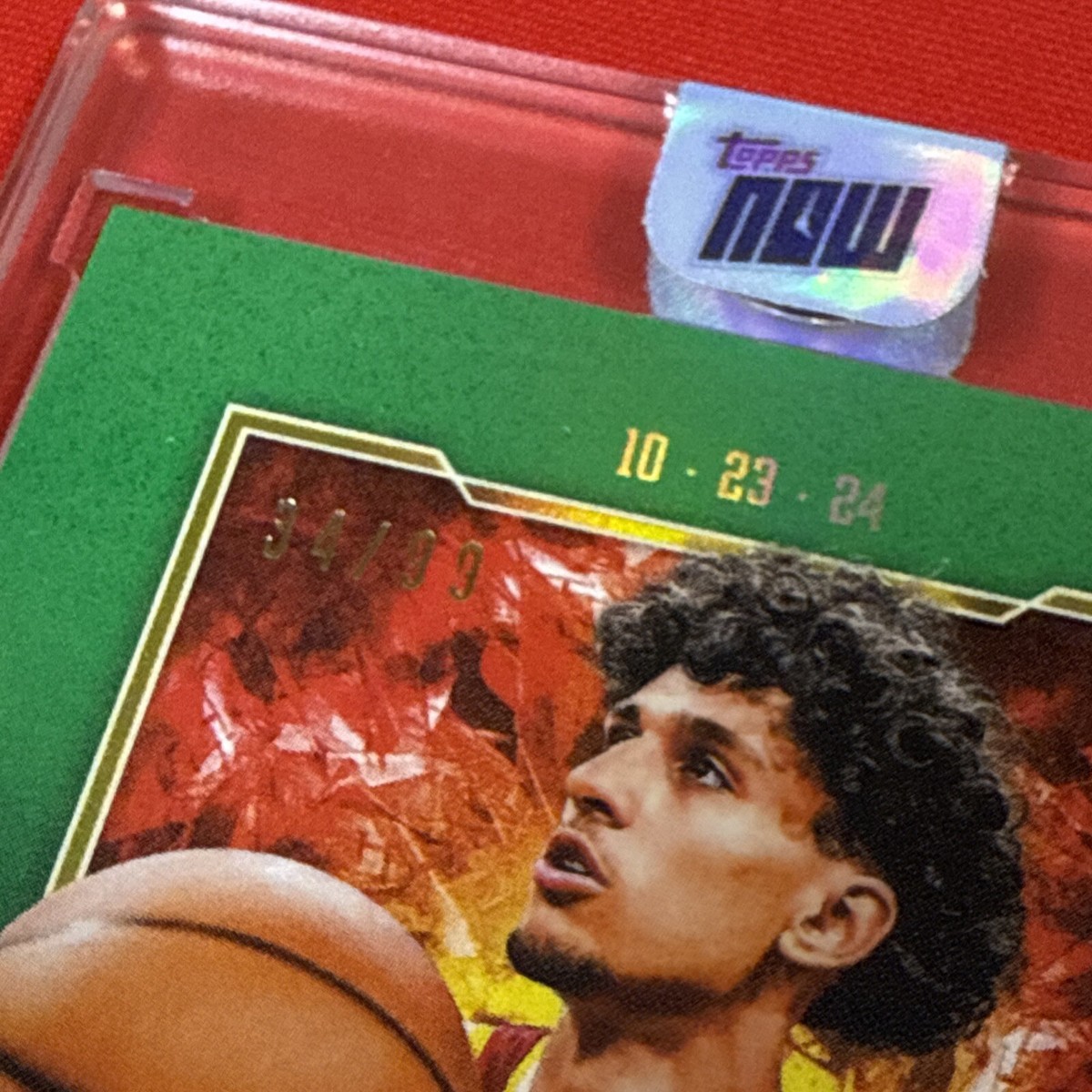 Zaccharie Risacher Green 34/99 2024-25 Topps NOW Basketball Card