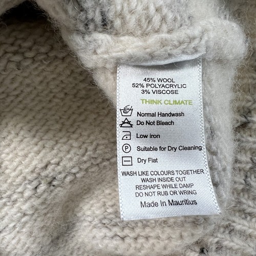 Schott NYC Cardigan Sweater Kids Youth S Beige Black Wool Blend Shawl Collar - Picture 14 of 14