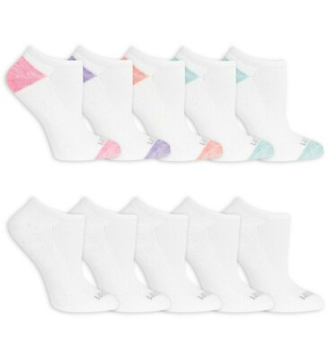 NEW! Fruit of The Loom Womens No Show Ultra Soft Comfort Sock 10 Pair ...