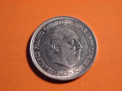 ESPAGNE 5 PESETAS 1957 ETOILE 75 - Photo 1/2