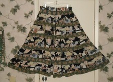 Vintage 90's Boho Festival Hippie Flowy Tiered Skirt M L