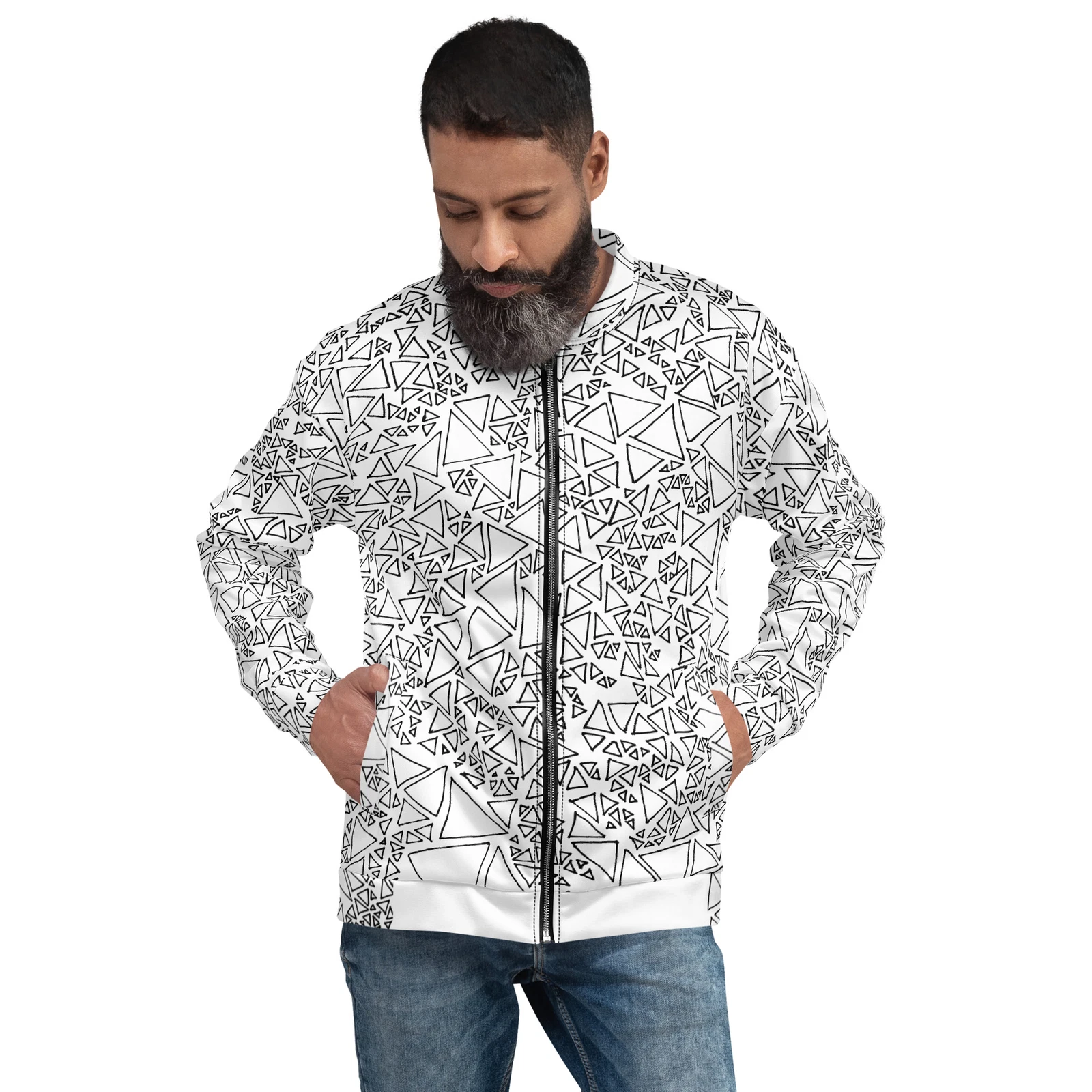 'Triangles' Unisex Bomber Jacket