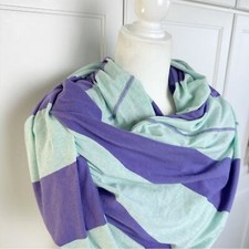Lululemon Clarity Infinity Scarf Power Purple Aquamarine Stripe Yoga Athleisure