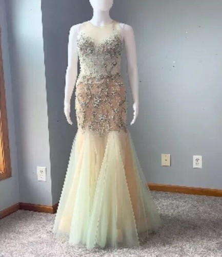 Crystal Mermaid Party Prom Embellished Dress UK8 £1549 Ball Terani Couture - 第 2/23 張圖片
