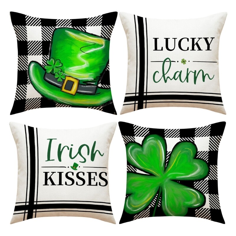 Throw Pillow Cover for Patricks Day Decoration 45x45cm Square Cushion Covers-image