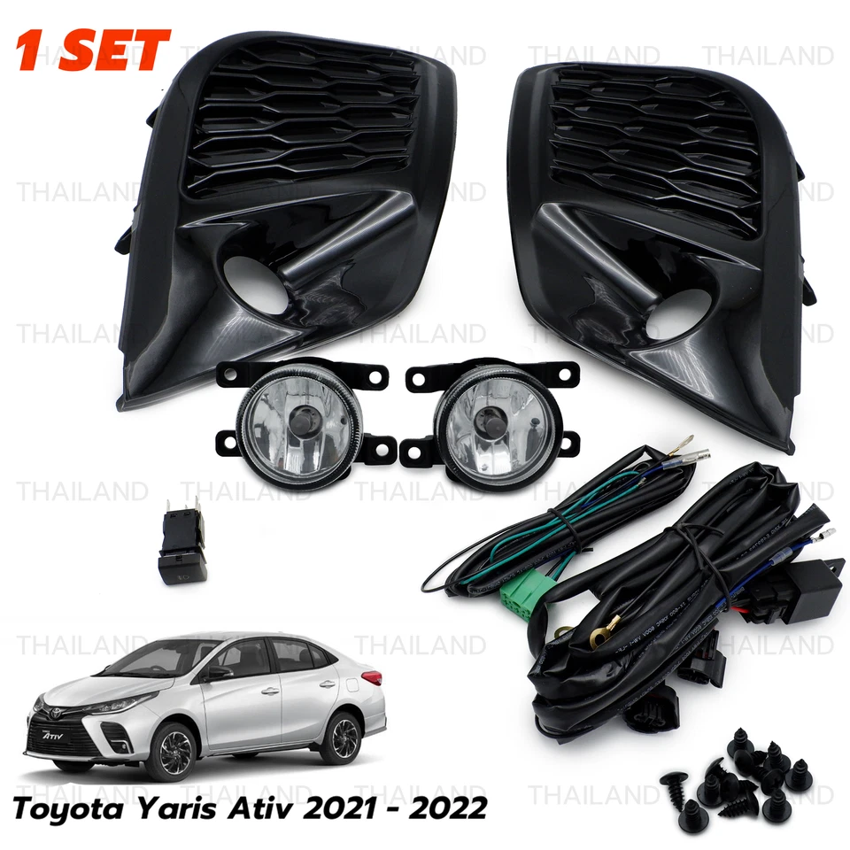 Fits Toyota Yaris Ativ Sedan 2021 22 Set Kit H8 Fog Lamps Spot Lights Foto 3 de 4