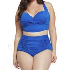 New Woman Plus Size Blue Two Piece Swimsuit Bath Swimsuit Bathing Suit