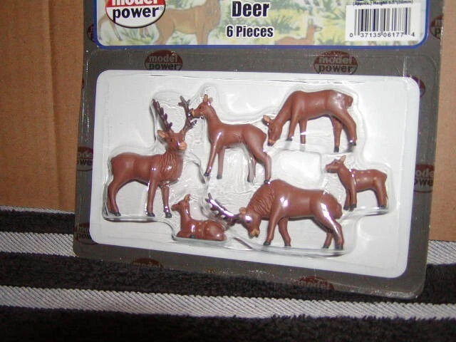 Model Power No. 6177 Deer 6 Pieces Figure Pack O 027 MIB New Seal - Image 4 of 4