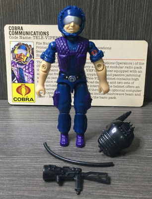 1985 GI JOE TELE VIPER v1 100% Complete w/ File Card Hasbro ARAH Vintage