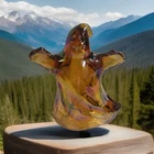 VINTAGE IRIDESCENT AMBER GLASS GHOST  HALLOWEEN DECOR FIGURE 5.5” TALL