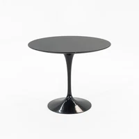 2018 Eero Saarinen for Knoll Tulip Dining Table in Black Laminate 35", Aluminum