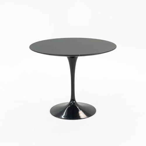 2018 Eero Saarinen for Knoll Tulip Dining Table in Black Laminate 35", Aluminum