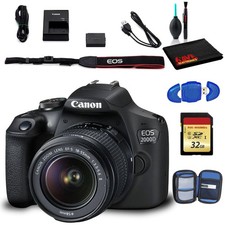 Canon EOS 2000D DSLR Camera with EF-S 18-55mm f/3.5-5.6 IS II Lens Intl Model 