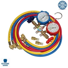 5FT HVAC Freon Gauge Set for R410A, R404A, R22 & More - Professional Diagnost...
