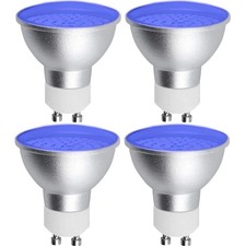 Bonlux GU10 Blue LED Spotlight Bulbs, 5W gu10 Coloured Spot Blue-4 Pack