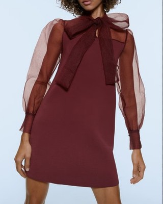 Neu Zara Organza Knit Minikleid S