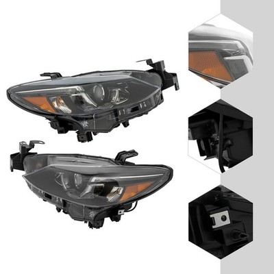 1 Pair LED Headlights Headlamps Black Housing LH+RH Side For 2016-2017 Mazda 6