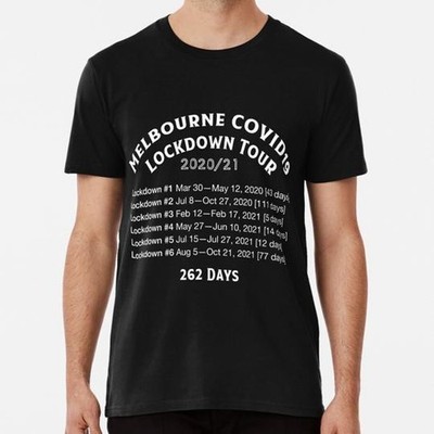Melbourne Covid19 Lockdown Tours White Text S to 5XL Made in the USA T-Shirt