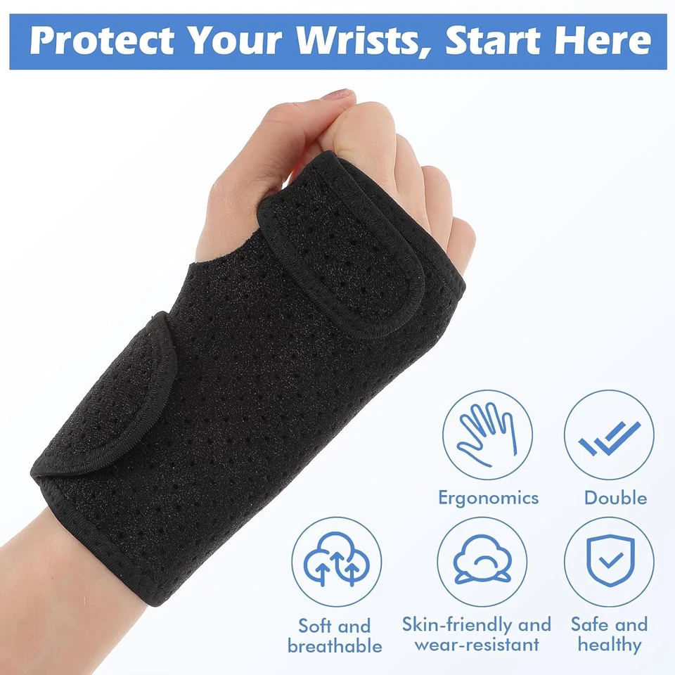 2x Braçadeira de pulso túnel do carpo suporte de pulso noturno protetor de pulso tendinite dor rel - Imagem 4 de 4