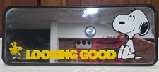 Rare Vintage Peanuts Snoopy & Woodstock Rearview Vanity Mirror - Read