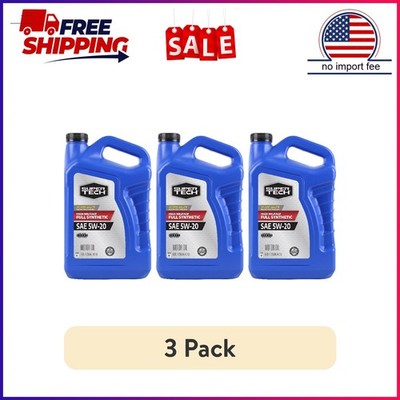 (3 pack) Super Tech High Mileage Full Synthetic SAE 5W-20 Motor Oil, 5 Quarts