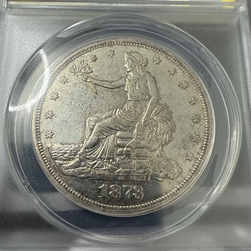 1873-CC Trade Dollar – Rare, First Year of Series Carson City - AU Details