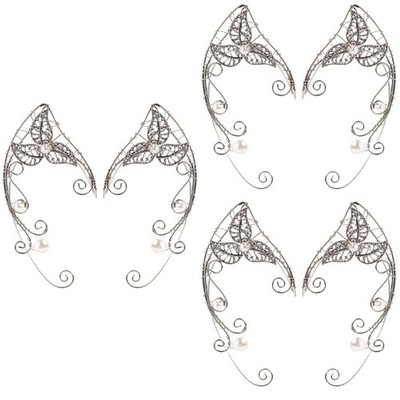  3 Pairs Ohrstecker Ear Cuff Feen Zubehör Damen Ohrringe Anklammern