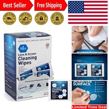 200 Count Anti-Fog Lens and Screen Cleaning Wipes - Quick-Dry  Residue-Free