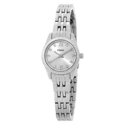 Fossil Scarlette Quartz Crystal Silver Dial Ladies Watch ES5475