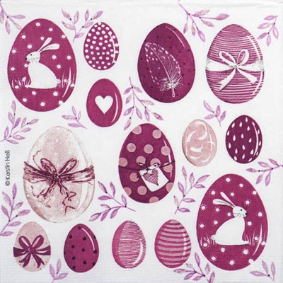 4x einzelne Papierservietten für Decoupage und Party - Kerstin He: Osterrose