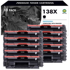 10PK NEW CHIP W1380X Toner Cartridge for 138X HP LaserJet Pro 3001dw MFP 3101fdw