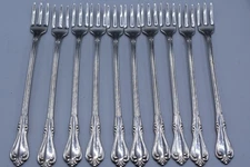 10 Oneida SUTTON PLACE Seafood Cocktail Fork 6-1/8" Stainless Flatware VGC PB5-3
