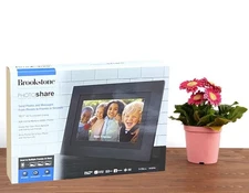 Brookstone PhotoShare Smart Picture Frame 10.1 Touch WiFi 8GB Video Music SD USB