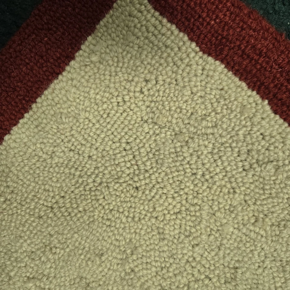 Árbol de la Vida 36" Cuadrado Colgante de Pared/Alfombra Lana Rojo Crema Negro Artesanal Hecho a Mano Foto 2 de 4