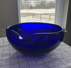 Tiffany Elsa Peretti 7" Inch Cobalt, Blue Thumbprint Bowl W/original Packing