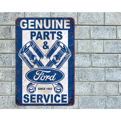 Ford Parts & Service Sign Aluminum Metal 8"x12" Garage Man Cave Rustic Retro