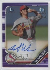 2019 Bowman Chrome Prospects Purple Refractor 158/250 Austin Warner Auto 2p7