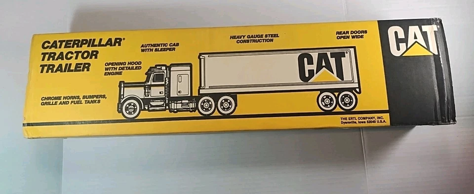 Винтажный ERTL CAT Caterpiller 1/25 Полутрактор Прицеп 7710 Новый в коробке РЕДКИЙ 1989 - Изображение 3 из 4