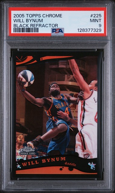 2005 TOPPS CHROME BLACK REFRACTOR #225 WILL BYNUM 142/399 PSA 9