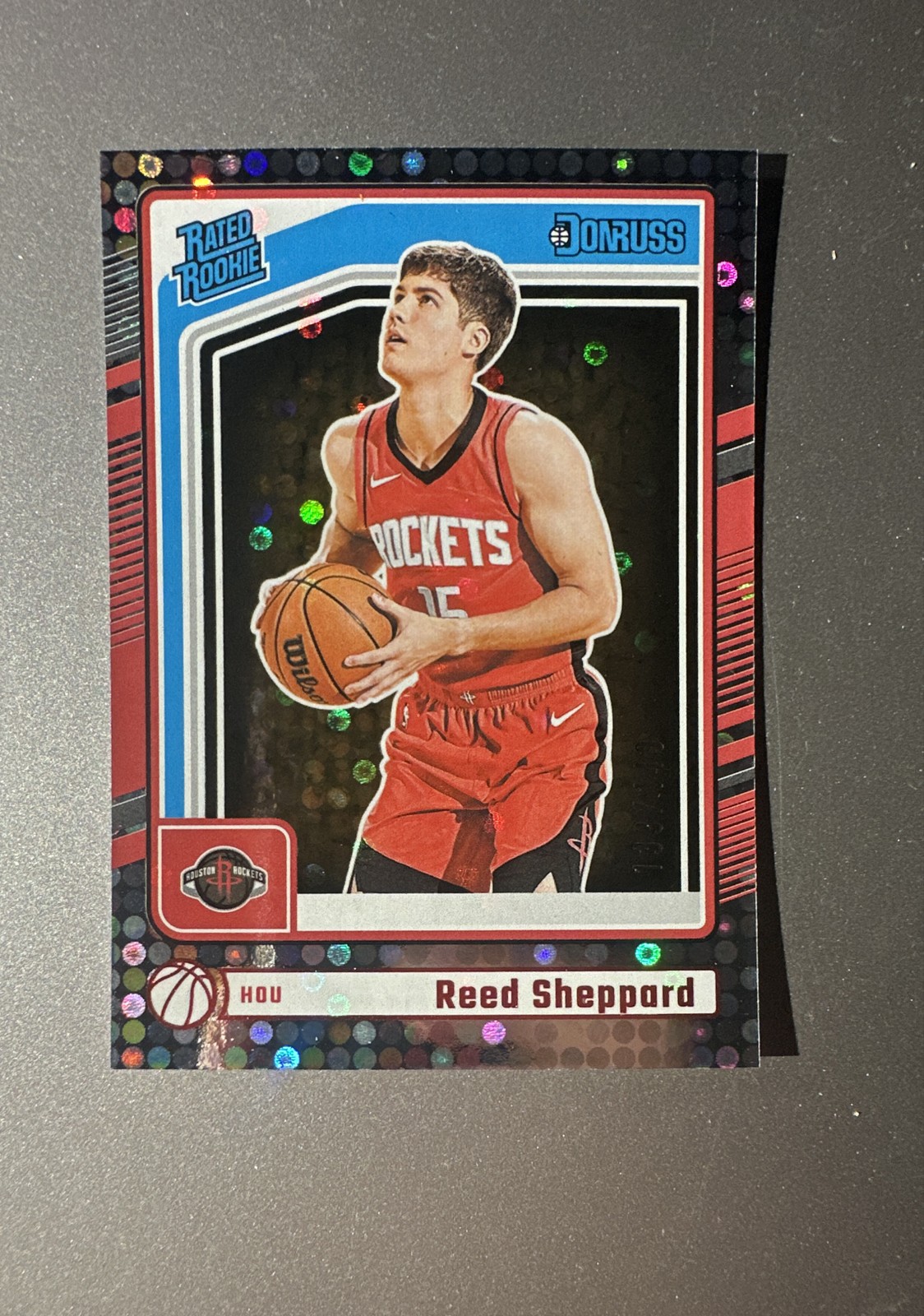 2024-25 Panini Donruss - Rated Rookie Reed Sheppard #202 Red Disco /149 (RC)