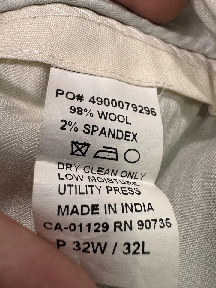 Pantalón Ralph Lauren Total Comfort Lana 32x32 (32x31) Recto Clásico Carrera Ciudad Foto 4 de 4