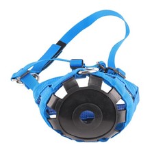 Blue Nylon Horse Grazing Muzzle  Anti-Bite Halter with Adjustable Fastener