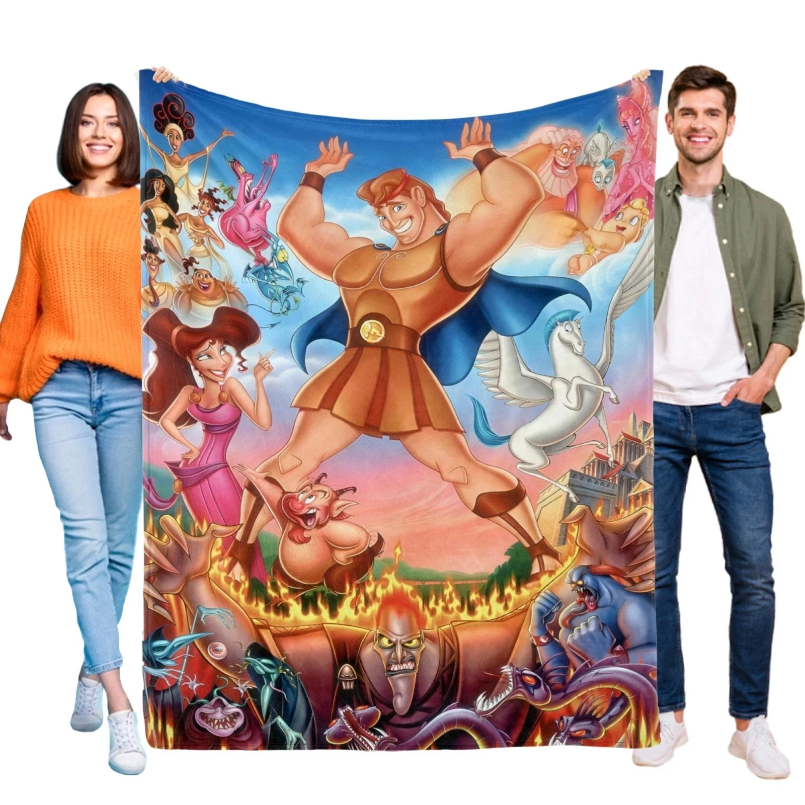 Personalized Disney Hercules And The Gods Fleece Blanket