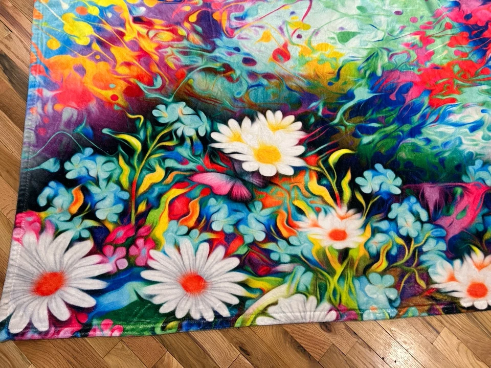 Electro Threads Dreamy Floral Con Capucha Micro Polar Manta Boho Flores Foto 3 de 4