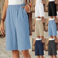 Ladies Holiday Elastic Waist Casual Summer Shorts Pants Womens Beach Trousers UK