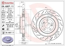 1X Bremsscheibe BREMBO 09.A907.11 MERCEDES-BENZ C-CLASS (W204) 1.6 2008-2014