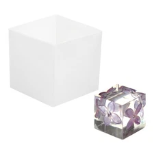 2.4"Cube Resin Mould, Square Clear Epoxy Resin Casting Silicone Mould, Beige