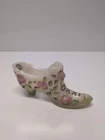Fenton Glass Shoe Slipper 95th Anniversary Hand Painted Victorian Rose Signed 2x